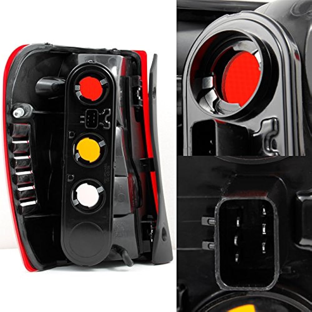 Red Ambertail Light Brake Lamp for Jeep Grand Cherokie, Driver Left+Passenger Seat Right replacement pair