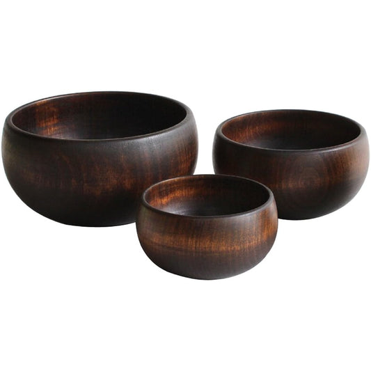 Oak Village Soup Cup Wipe Lacquered Large: Diameter 12cm x Height 7cm Capacity: Approx. 300ml Medium: Diameter 10cm x Height 6cm Capacity: Approx. 150ml Small: Diameter 8cm x Height 5cm Capacity: Approx. 60ml Round that fits in the palm of your hand Nest