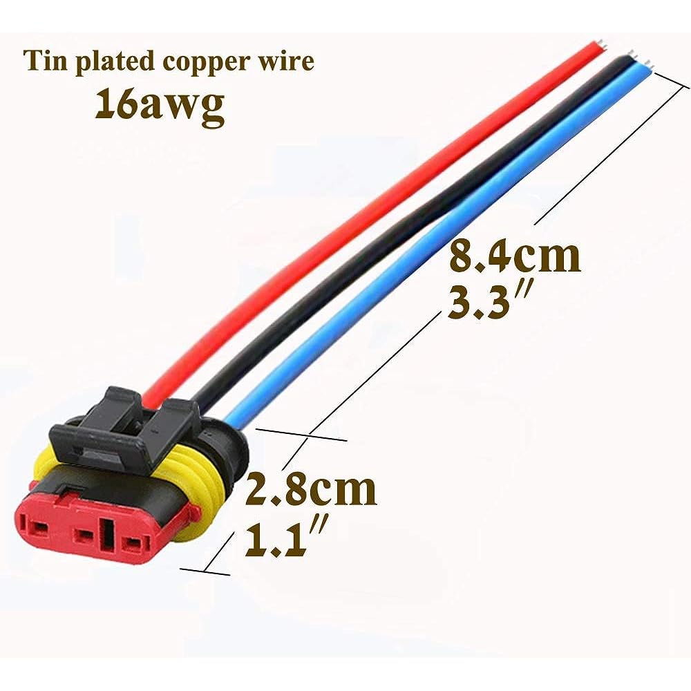 DSTFUY 3 Ping Conector 16AWG Waker Plug Automatic Electric Wire Convertor Track Boat Other Wire Connection (5 packs)