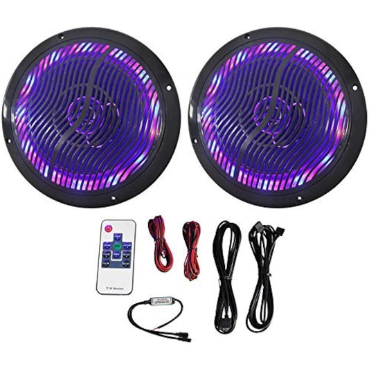 Rockville Rmc65b Pair 6.5" 600W Waterproof Marine Boat Speakers 2 Way Black 8 inch Rmc80lb