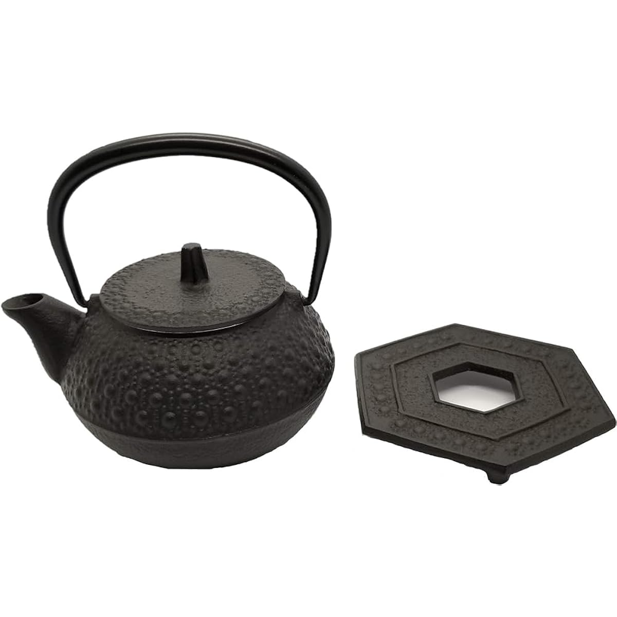 Iwachu Iron Kettle, Black Baked 0.32L, Iron Kettle and Teapot, Type 3 New Tortoise Shell Set 16109