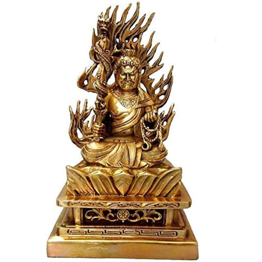 Buddha statue, Fudo Myoo Seated Statue, made of brass/Ofudo-san◆Blessings for defeating enemies, victory in battle, career advancement, prosperous business, and benefits