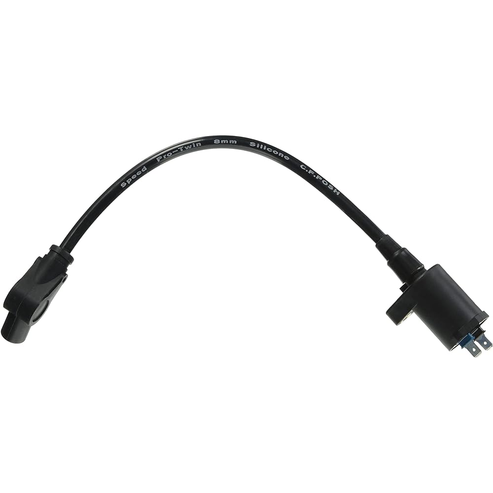 POSH Racing Ignition Coil Black + Speed Pro Twin Cord Black 12V Monkey Gorilla APE50 APE100 XR50 XR100 Motard 296011-09