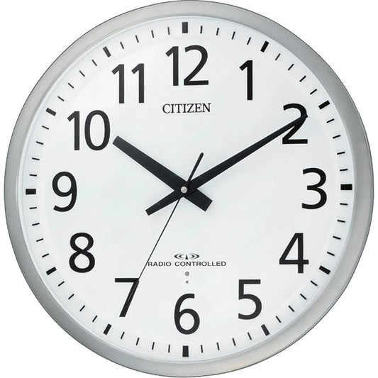 RHYTHM Wall Clock Radio Controlled Clock Office Stainless Steel Frame Continuous Second Hand Silent Silver Φ45x5.6mm Office Supplies Factory Office Spacey M463 Citizen CITIZEN 8MY463-019