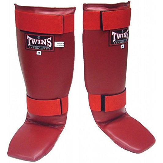 Twins Leg Guard Synthetic Leather (PU) Red L Size