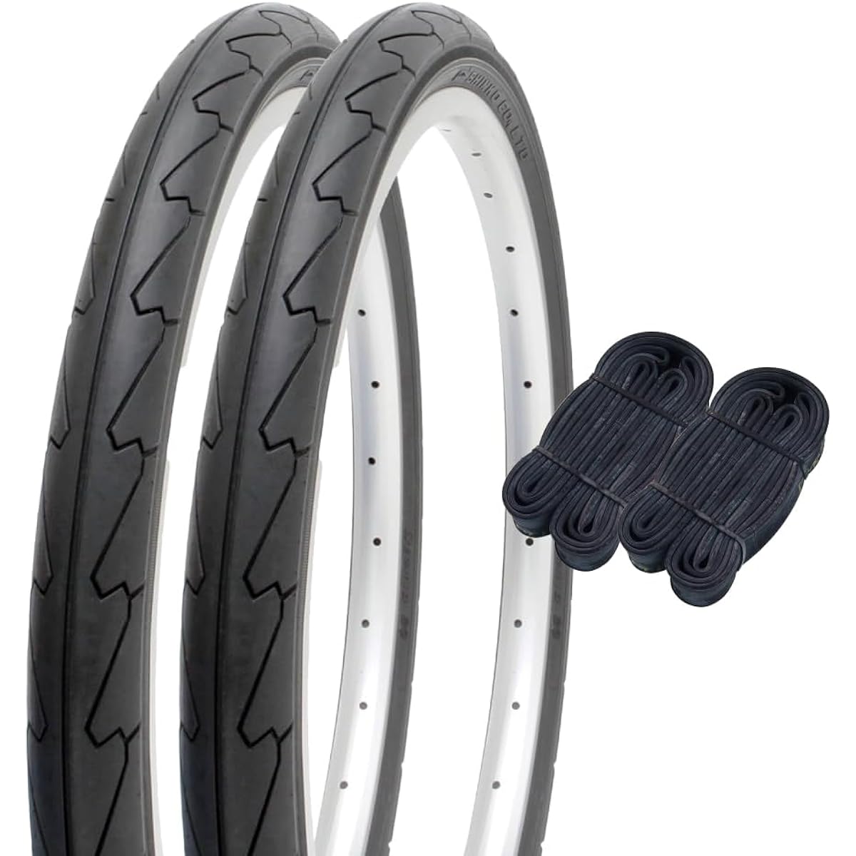 Shinko 26 inch bicycle tire tube set of 2 each, pair roll slick tire 26 x 1.50 black H/E SR076 60114