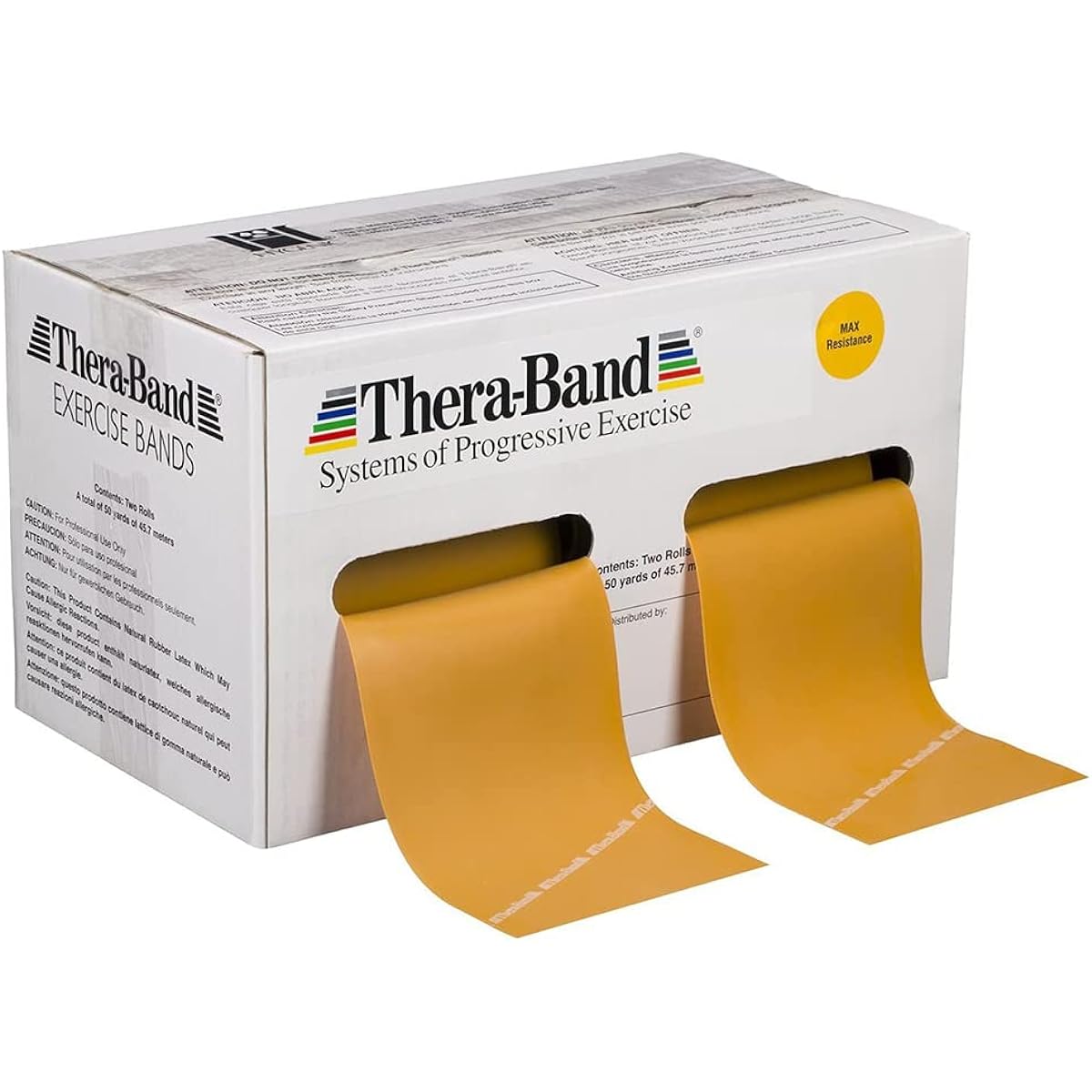 THERABAND Total 45.7m roll Yellow/Red/Green/Blue/Black/Silver/Gold/Tan
