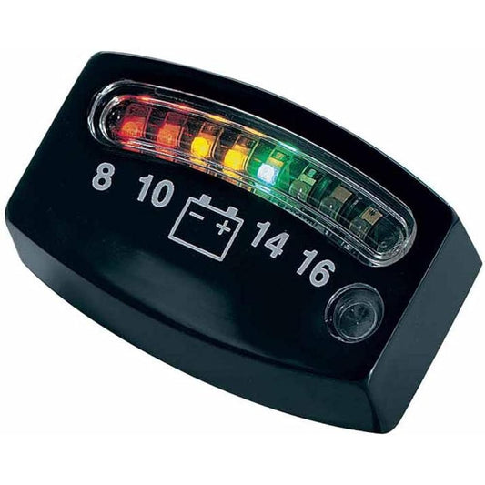 Kuryakyn LED Battery Gauge for 12V Black KUR-4218