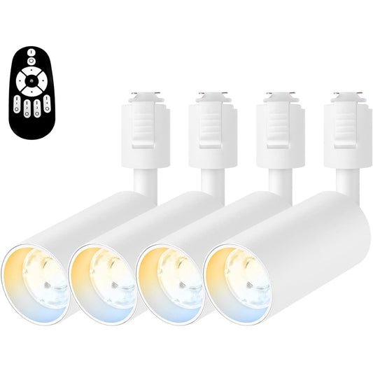 ANWIO Spotlight Set of 4 for Duct Rails 10W (Equivalent to 60W Type) with Remote Control for Lighting Rails Built-in LED Scandinavian Outlet Wall Ceiling Stylish Bulb Color Daylight White Indoor Lighting LED Integrated Lighting (White)