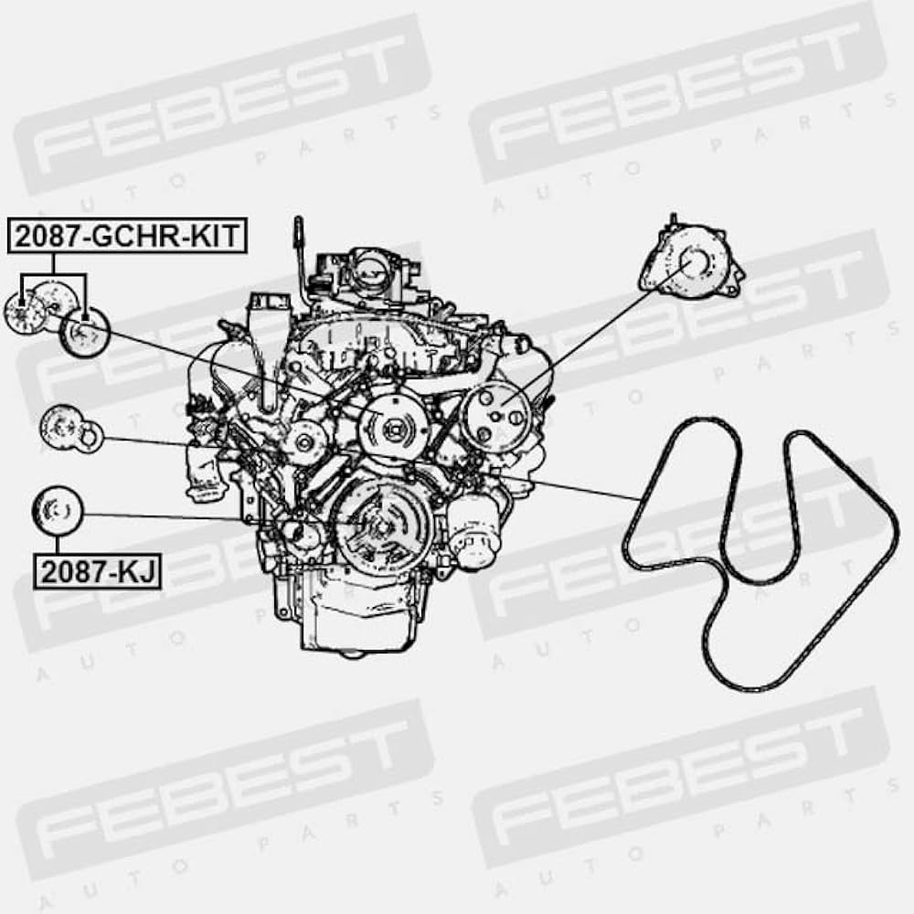 Febest Pulley Eye Dela Kit 2087-GCHR-KIT OEM 53030958AG