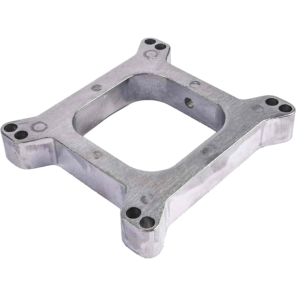 JEGS Carburetor Spacer | 4150 Square Bore Flange | Open Hall Design | 1 inch Height | 2 gaskets and mounting brackets included