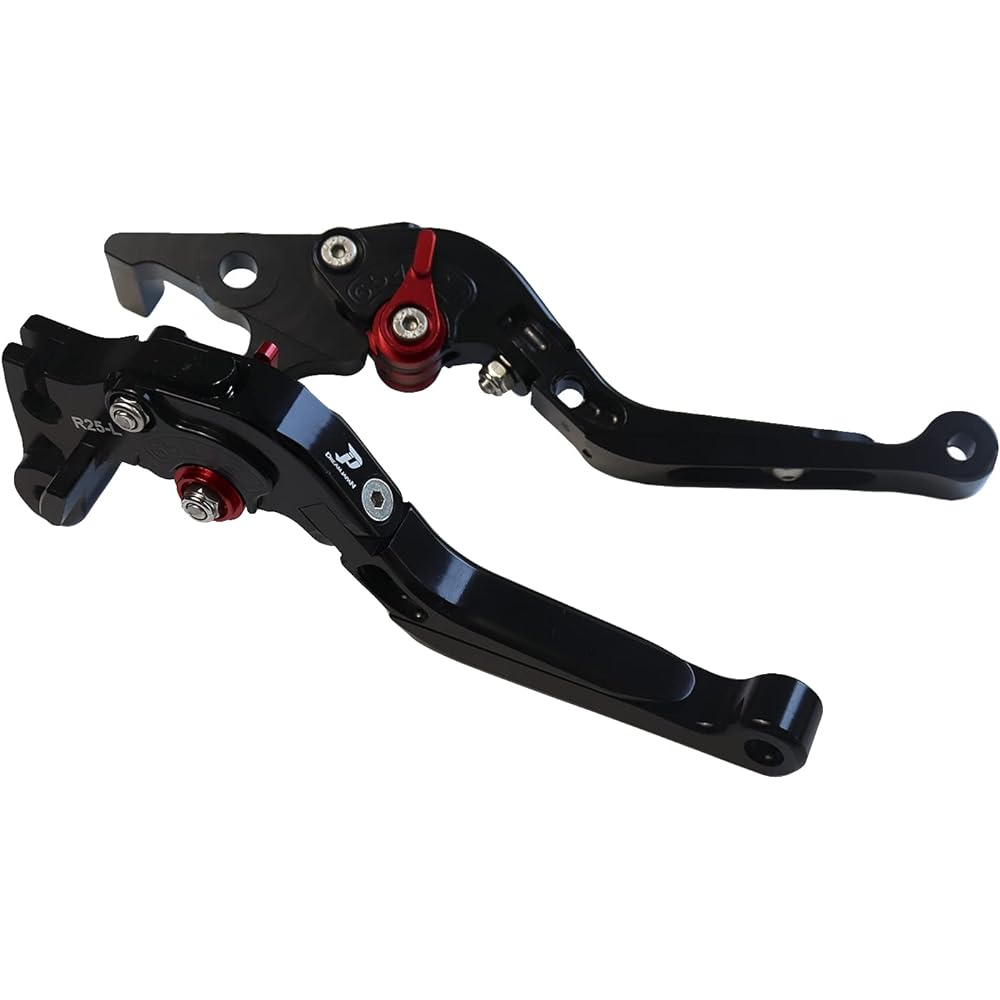 Dream Japan Motorcycle Brake Clutch Levers Left and Right Set YZF-R25 YZF-R3 MT-25 MT-03 [Dream-Japan] 4 Colors Foldable & Angle & Telescopic Adjustment Function (Black)