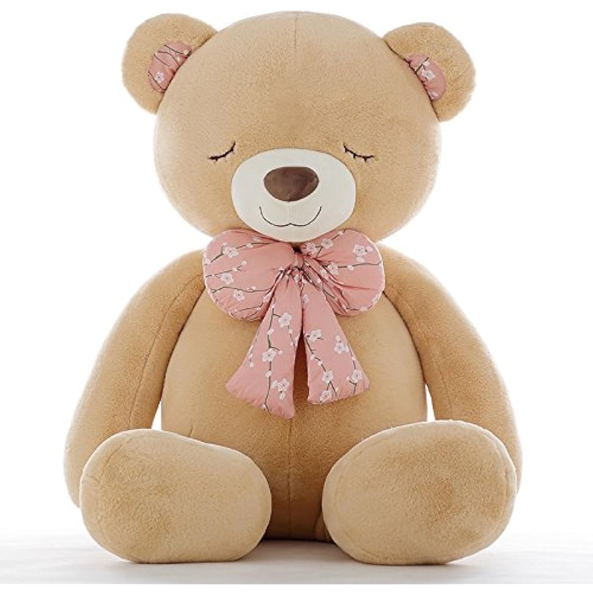 Bear Stuffed Toy Nemu Nemu Teddy Bear Fluffy Cute Sleeping Face Sleepy Bear (90cm, Yellow)