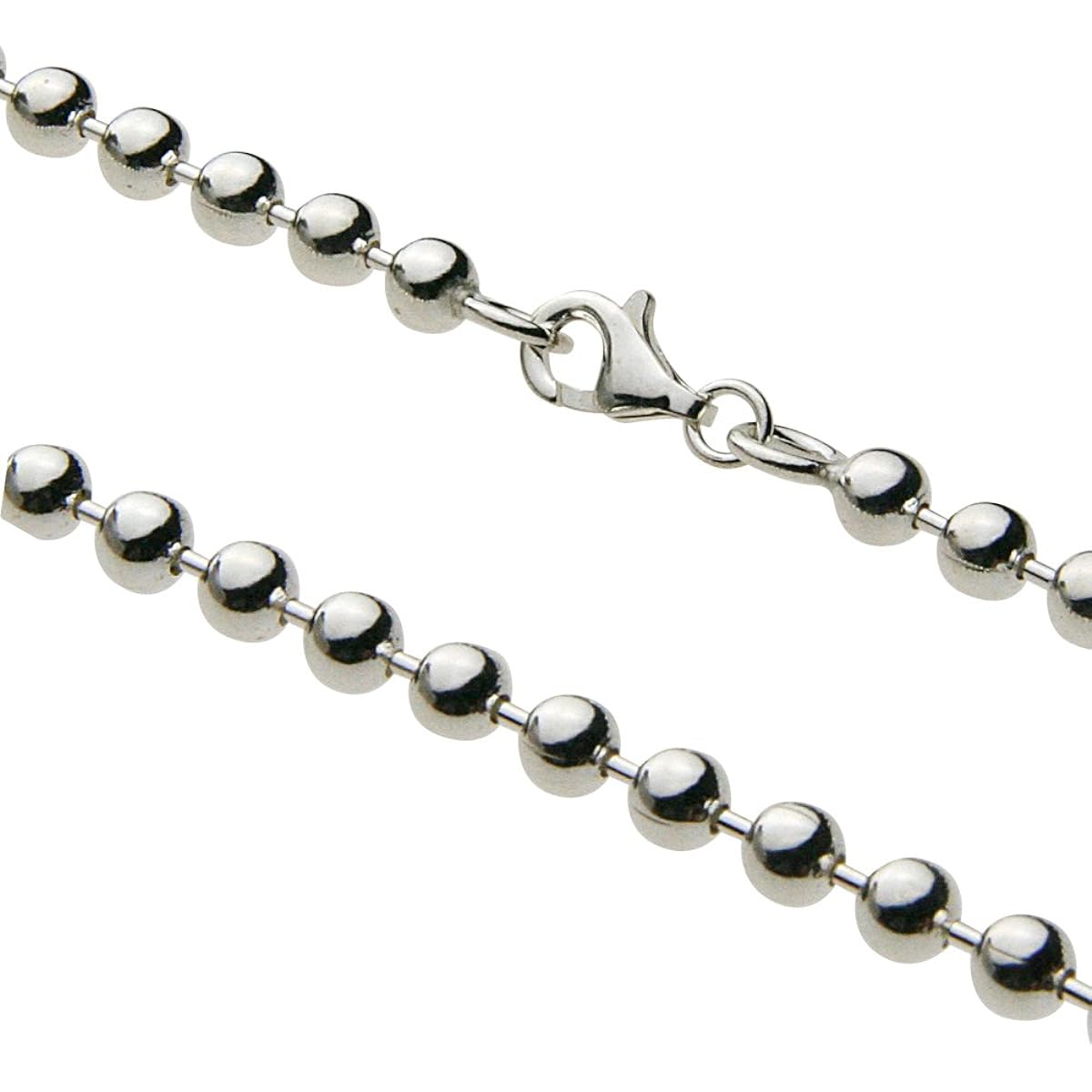[Cenote] Width 4mm Silver Ball Chain White Finish [Silver 925 Silver Accessories] c0010