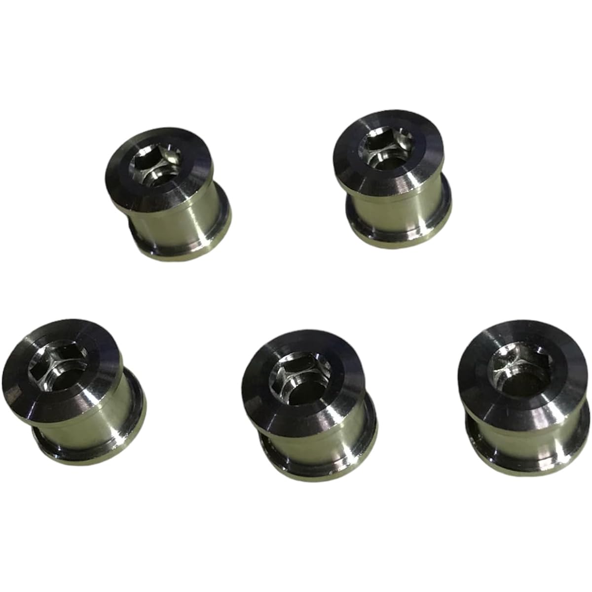 64 Titanium Titanium Alloy Double Chainring Bolt and Nut Set of 5 for Road Bike, Cross Bike, Bicycle