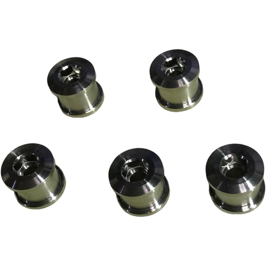 64 Titanium Titanium Alloy Double Chainring Bolt and Nut Set of 5 for Road Bike, Cross Bike, Bicycle