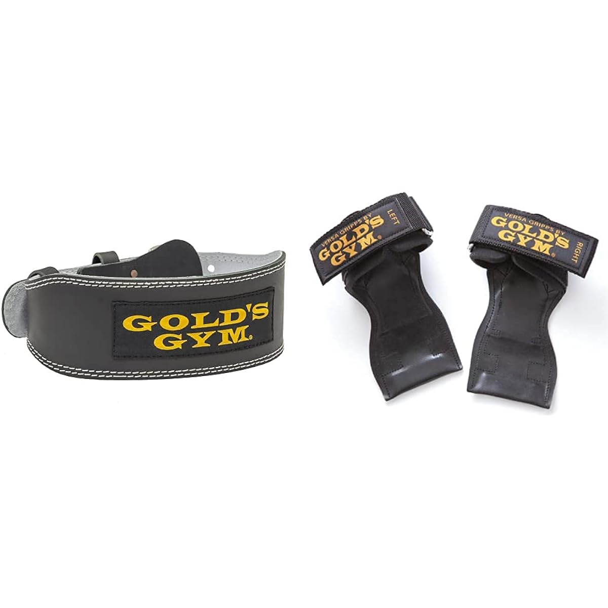 GOLD`S GYM Black Leather Belt G3368 [Beginner to Intermediate] Comes with back pad, lower back and core support, squat, bench press, seated rowing, lat pulldown [Gold Gym genuine product, Gold Gym Trainer favorite] Training belt