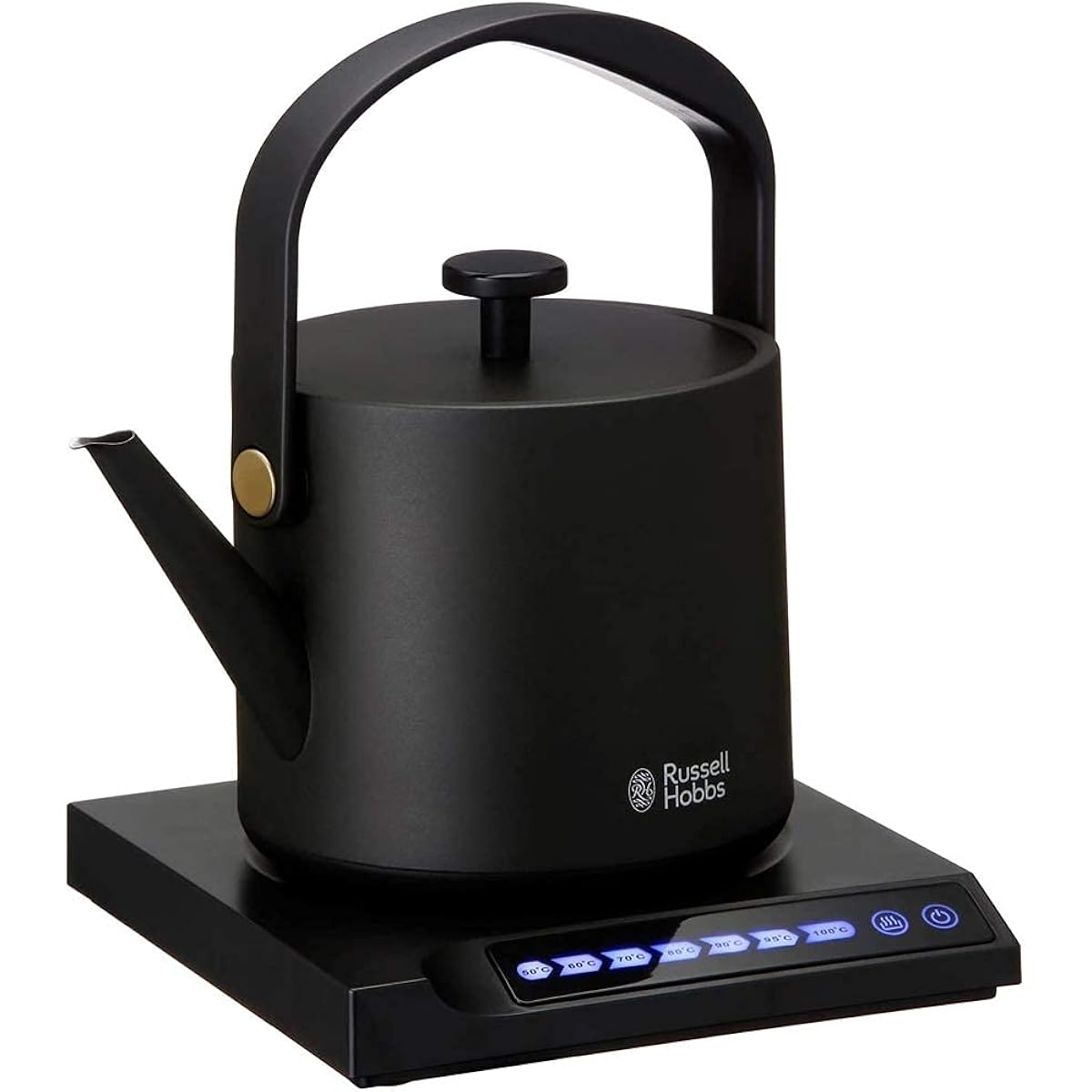 [Official] Russell Hobbs Russell Hobbs 7106JP-BK Tea Kettle Black 3 Month Extended Warranty Temperature Adjustment Electric Kettle Touch Panel Temperature Adjustment Function Easy to Clean Modern Living