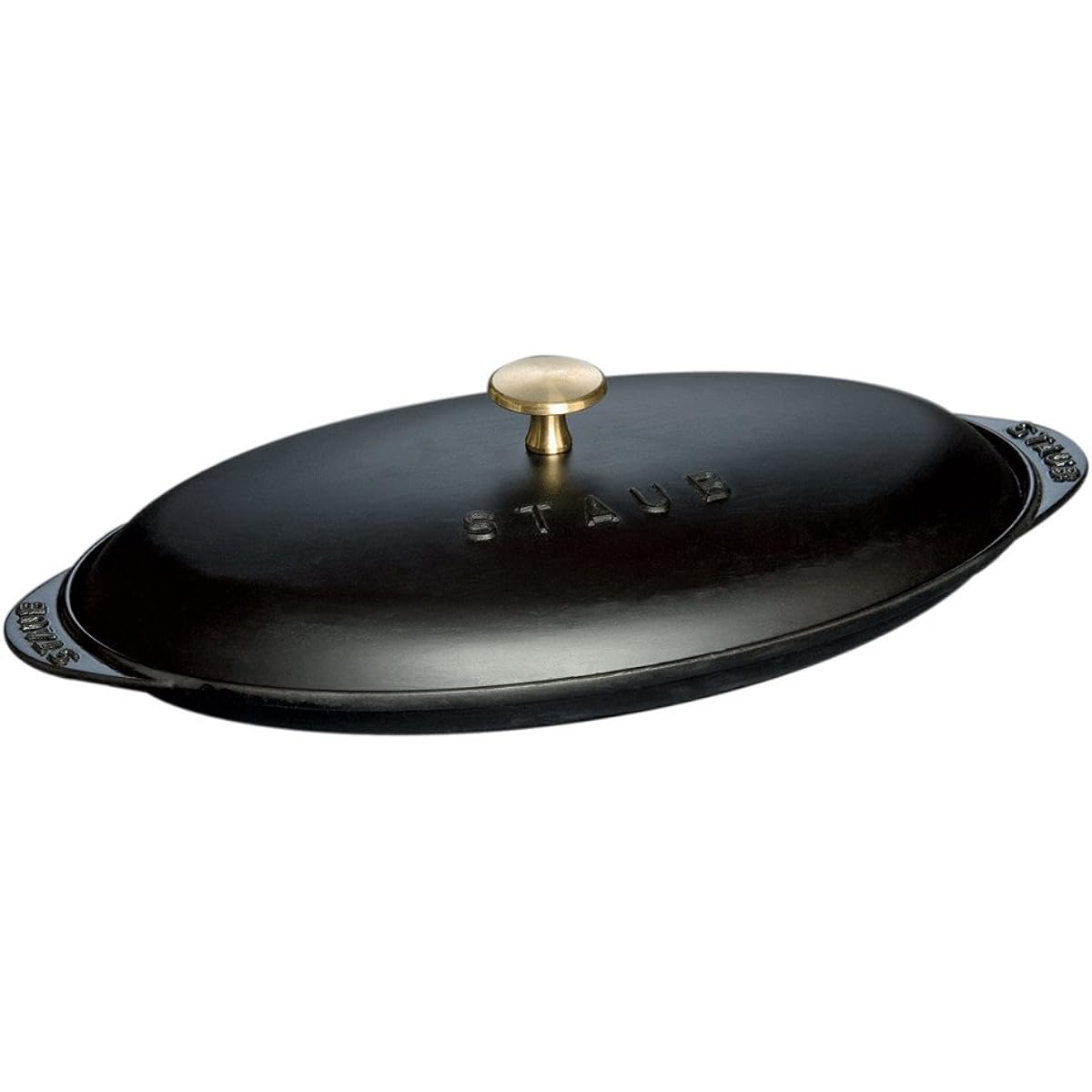 staub "Shallow Oval Hot Plate Black" Plate Compatible with IH [Authorized Japanese Product] Specialty 40509-400