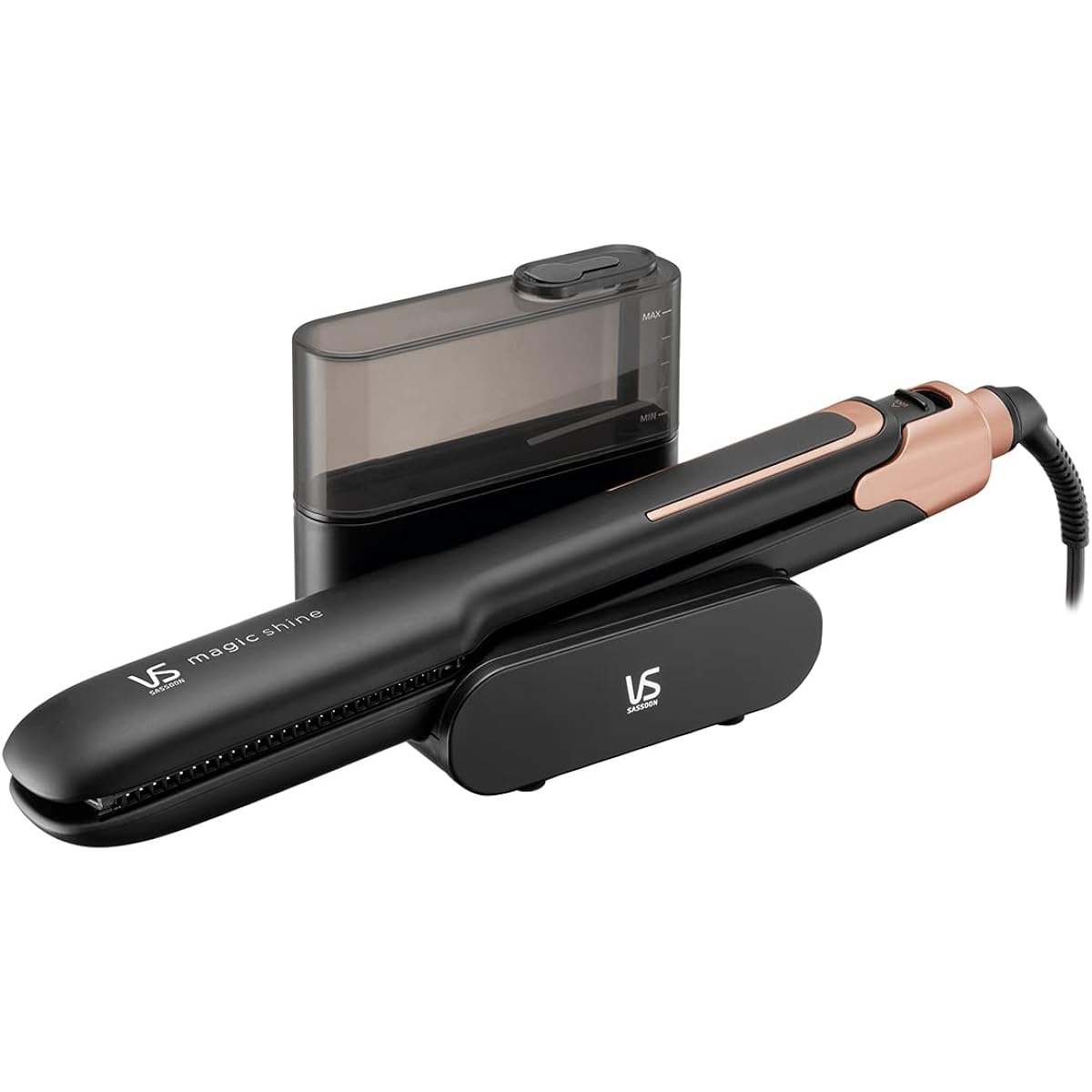 Vidal Sassoon Straight Hair Iron Steam Station Magic Shine 5 Level Temperature Adjustment Water Tank Black VSS-9900/KJ