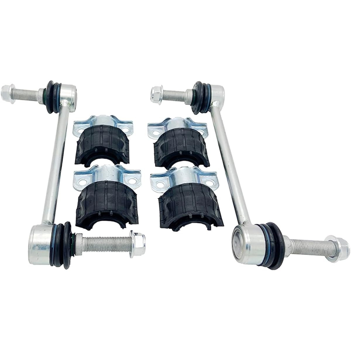 WAYJUN 1643202132 + 1643231185 Front Suspension Stabilizer Swaver Link + Bushing Set replacement Mercedes W164 GL ML R series