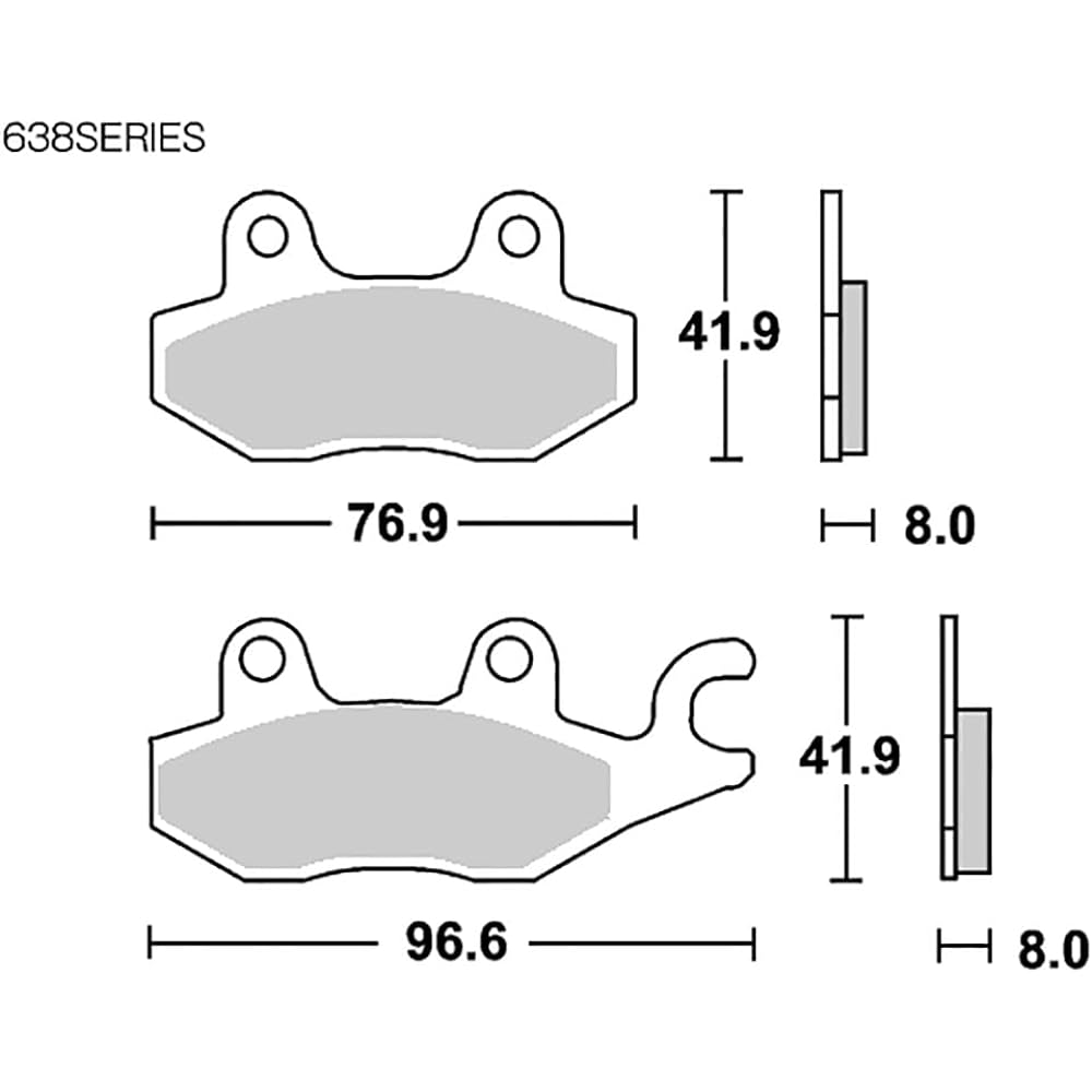 KITACO SBS Brake Pad 638HS Sinter Metal Super Tenere Burgman Skywave Eliminator 125 NINJA250R NINJA250ABS NINJA250SL Triumph Cagiva etc. 777-0638020