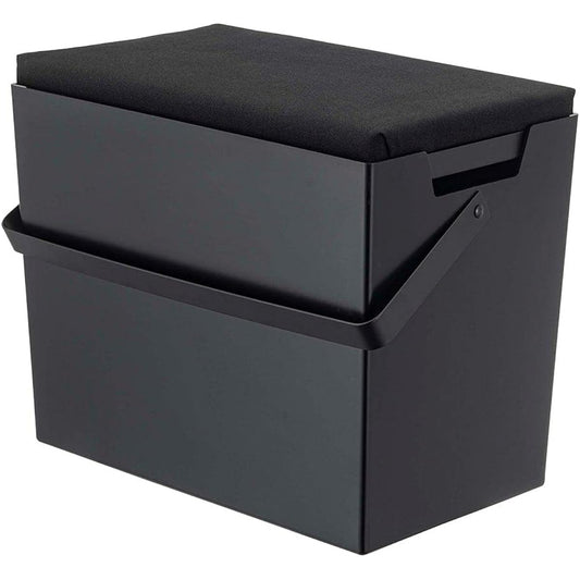 Yamazaki Jitsugyo 5458 Iron storage case with lid that can be ironed, black, approx. W33XD20.5~20XH26~31cm (including handle), tower, portable, with handle