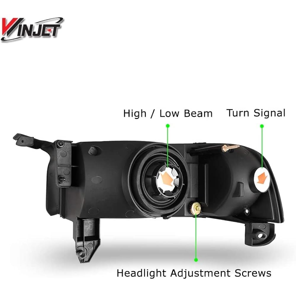 Winjet Headlight 1994-2001 Dodge Lamb 1500 Factory Style Black Clear Lamp Acembrelikit Drying Light | 1995 1997 1997 1997 2001 2001