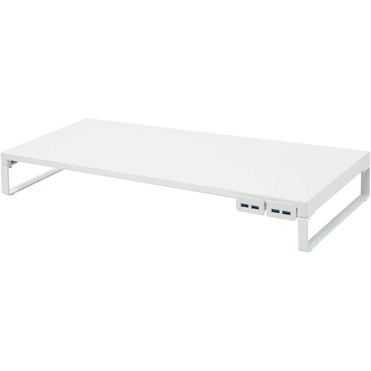 Lihitlab Computer Stand Monitor Stand USB Desktop Stand White Width 59 x Depth 25.4 x Height 8cm Includes USB3.0 Hub Load Capacity 15kg A7334-0