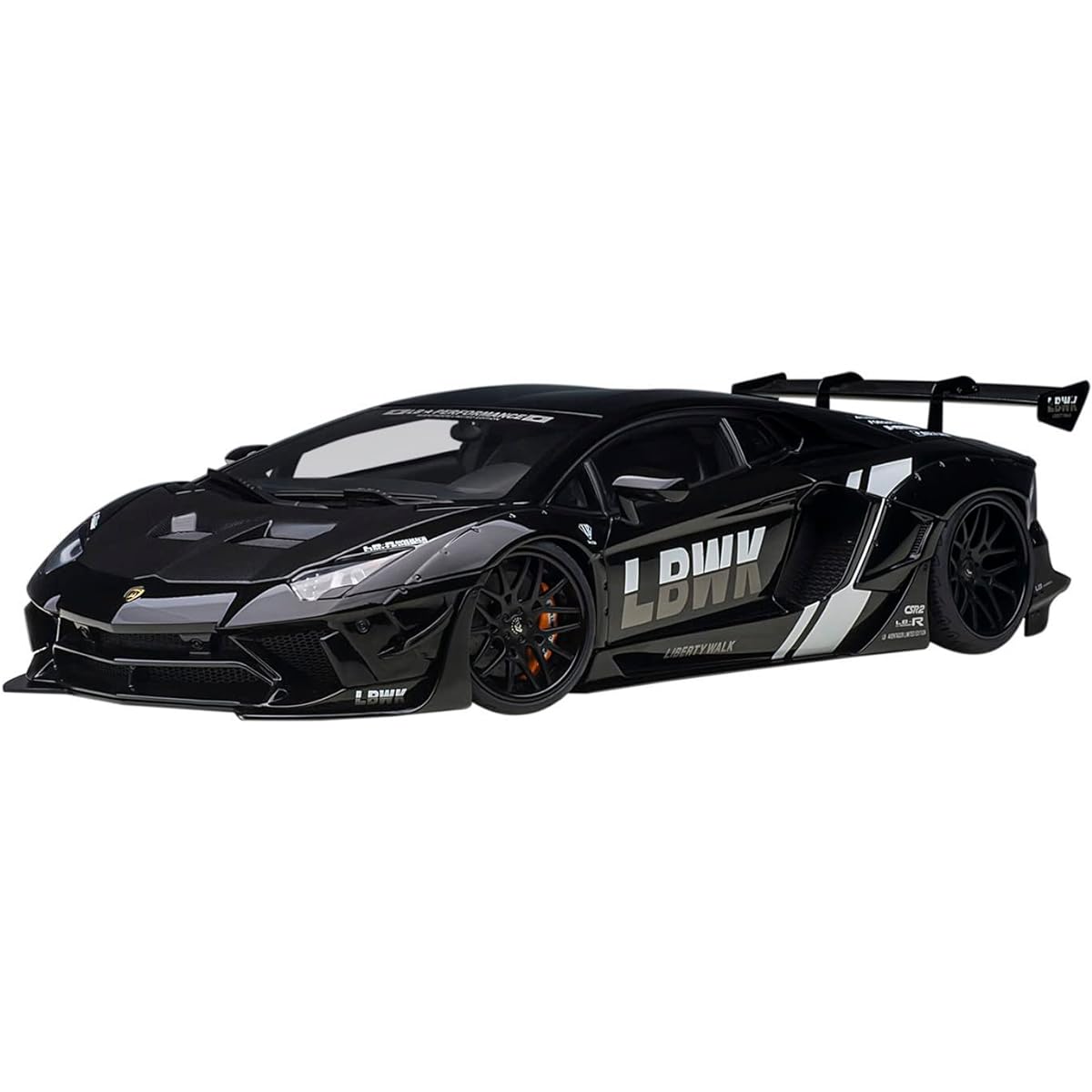 AUTOart 1/18 Liberty Walk LB-WORKS Lamborghini Aventador Limited Edition Black LBWK/Carbon Black Bonnet Finished Product 79244