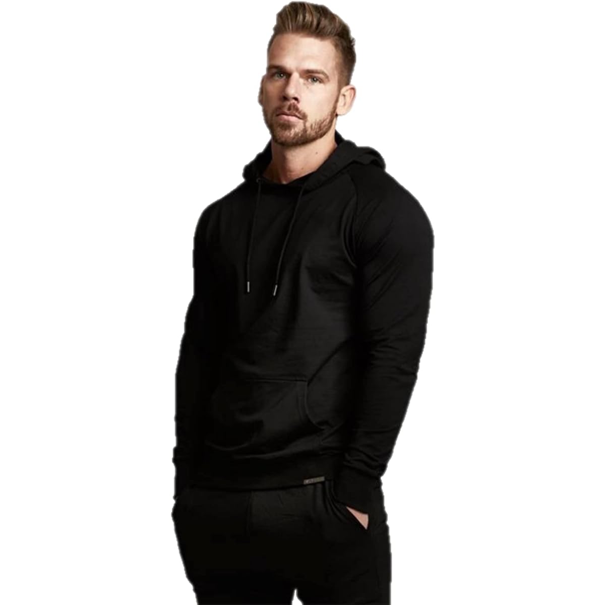 [Manatsulife] Men's Hoodie Plain Gym Wear Walking Spring Sweatshirt Training Stylish Jersey W16