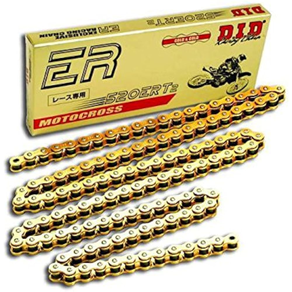 D.I.D Motorcycle Chain Caulk Joint Included 520ERT2-134ZB G&G (Gold) SDH Pin Processing for Two Wheels Motorcycle