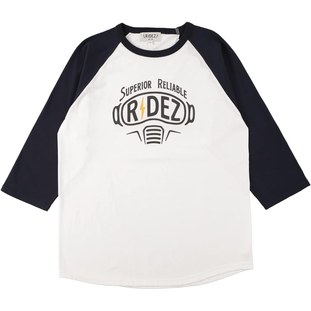 RIDEZ XX Design Retro Print Sleeve 3/4 Length T-Shirt Men's RD7006 -W/NA-XL