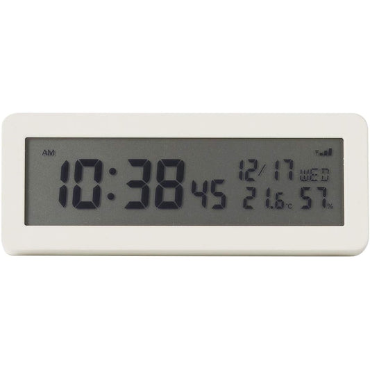 MUJI Digital Radio Clock (with Loud Alarm Function) Table Clock, White 15832620