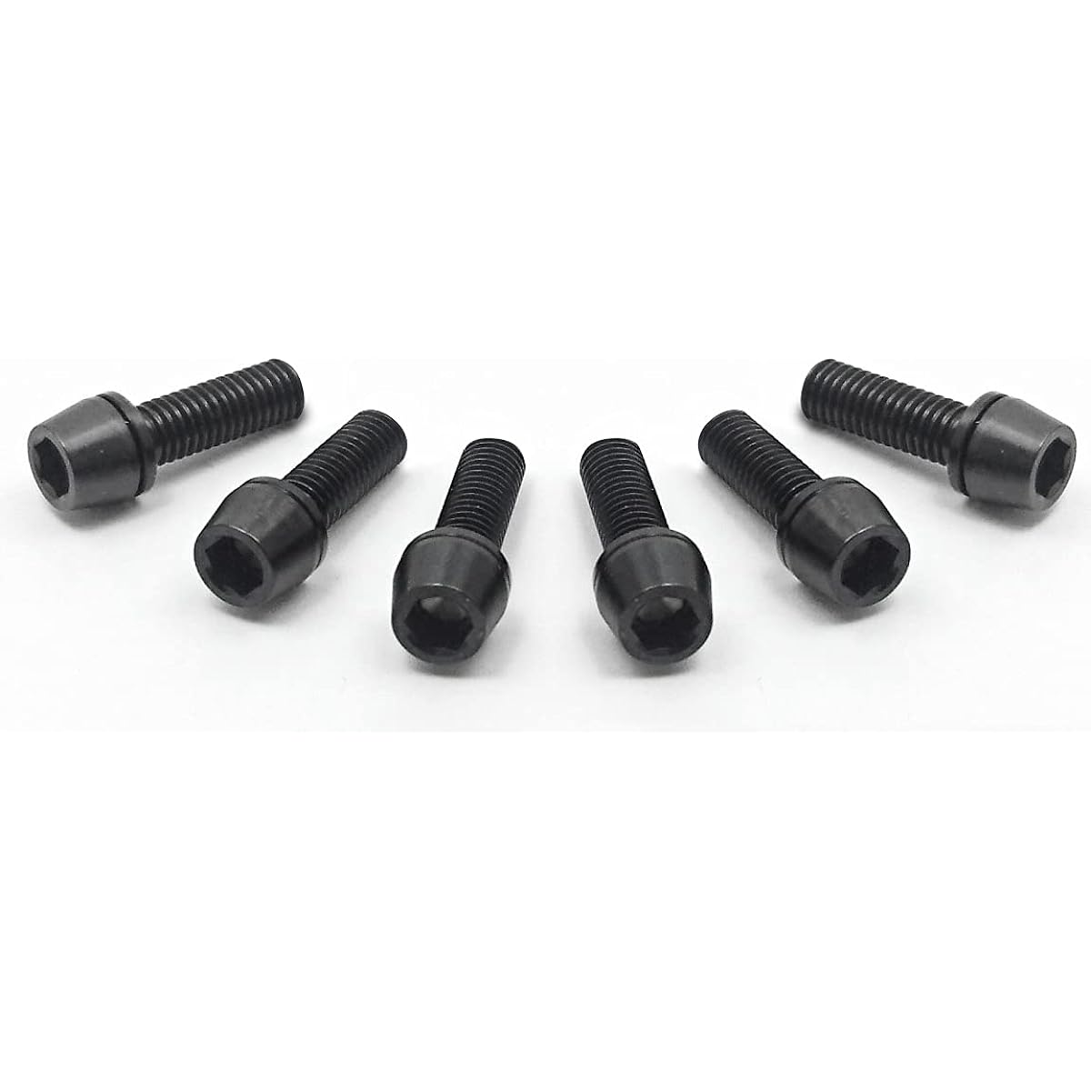 EGWORKS High Strength 64 Titanium Bolt ULTRA-Ti™ M5/16mm for Stem with Washer Premium Black Set of 6