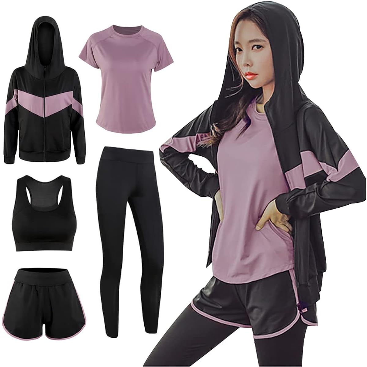 [IBTOM CASTLE] Yoga Wear, Women's Sportswear, Training Wear, Top and Bottom, Fitness Jersey, Sports Bra, Sweat Absorbent, Quick Drying