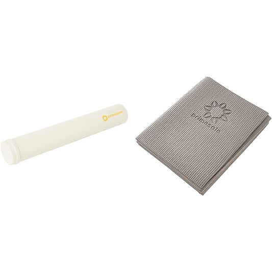 Primasole Exercise Pole [Ivory] Long Size with Length 98cm Load Capacity 100kg Yoga Stretch Exercise Fascia Self-Care Pole PSS91NH023 &  Yoga Mat 4mm Foldable Type [Earth Brown] PSS91NH025 Earth Brown [Buy a set]