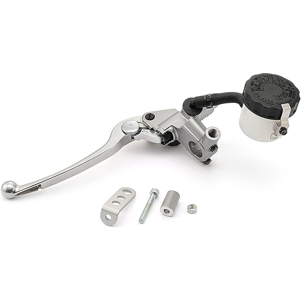 Daytona NISSIN Motorcycle Brake Master Cylinder Left Side Only Horizontal 11mm Silver Body/Buff Clear Lever 49013