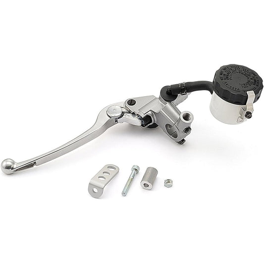 Daytona NISSIN Motorcycle Brake Master Cylinder Left Side Only Horizontal 11mm Silver Body/Buff Clear Lever 49013