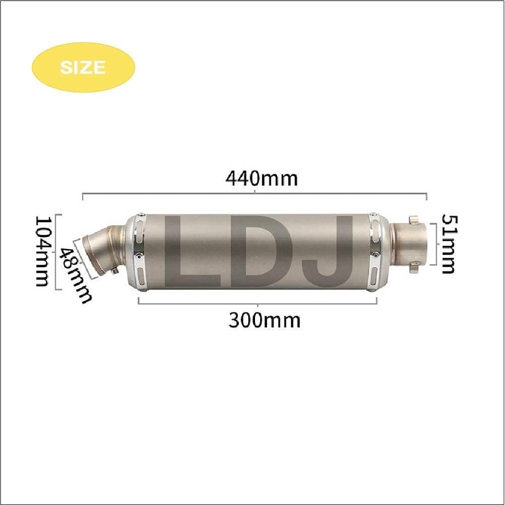 [Life Design Johnson.104] Motorcycle Slip-on Muffler Silencer 440mm Carbon Style Stainless Steel Titanium Ninja CB250 CB400 CB600 Babu FZ400 Z750 etc. General Purpose Product