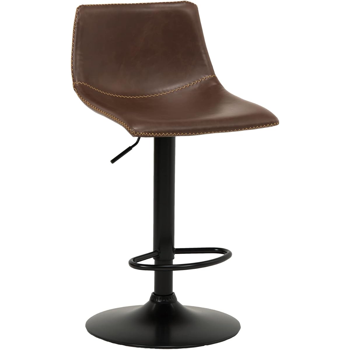 Hagihara Counter Chair Bar Chair Chair Leather Style 360 Degree Rotation Stepless Lifting Modern Width 43 Depth 46 Height 84-105 Dark Brown LC-4524DBR