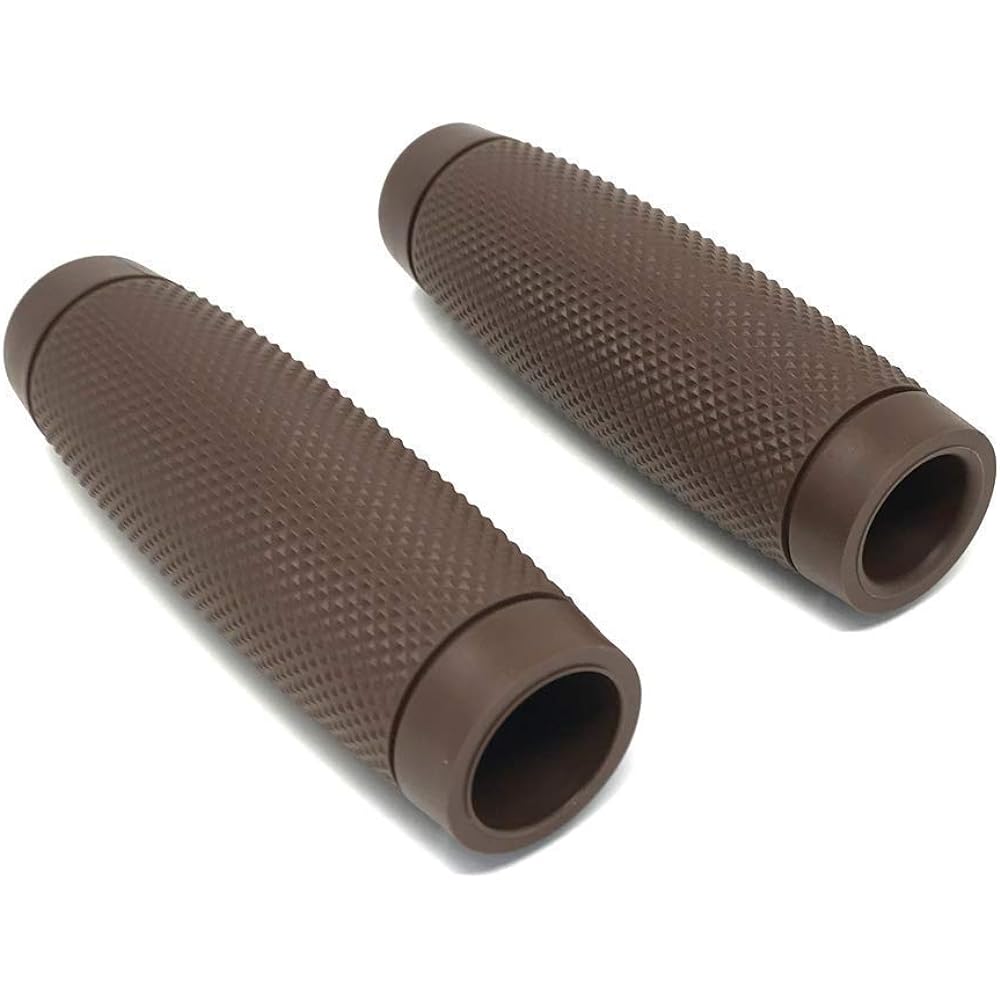 Hand grip with motorcycle rib 22mm (7/8 inch) gray scrambler brat bike soft touch