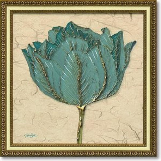 U-Power Diane Stimson Gel Processed Art Frame "Gold Turquoise Tulip" DS-13022