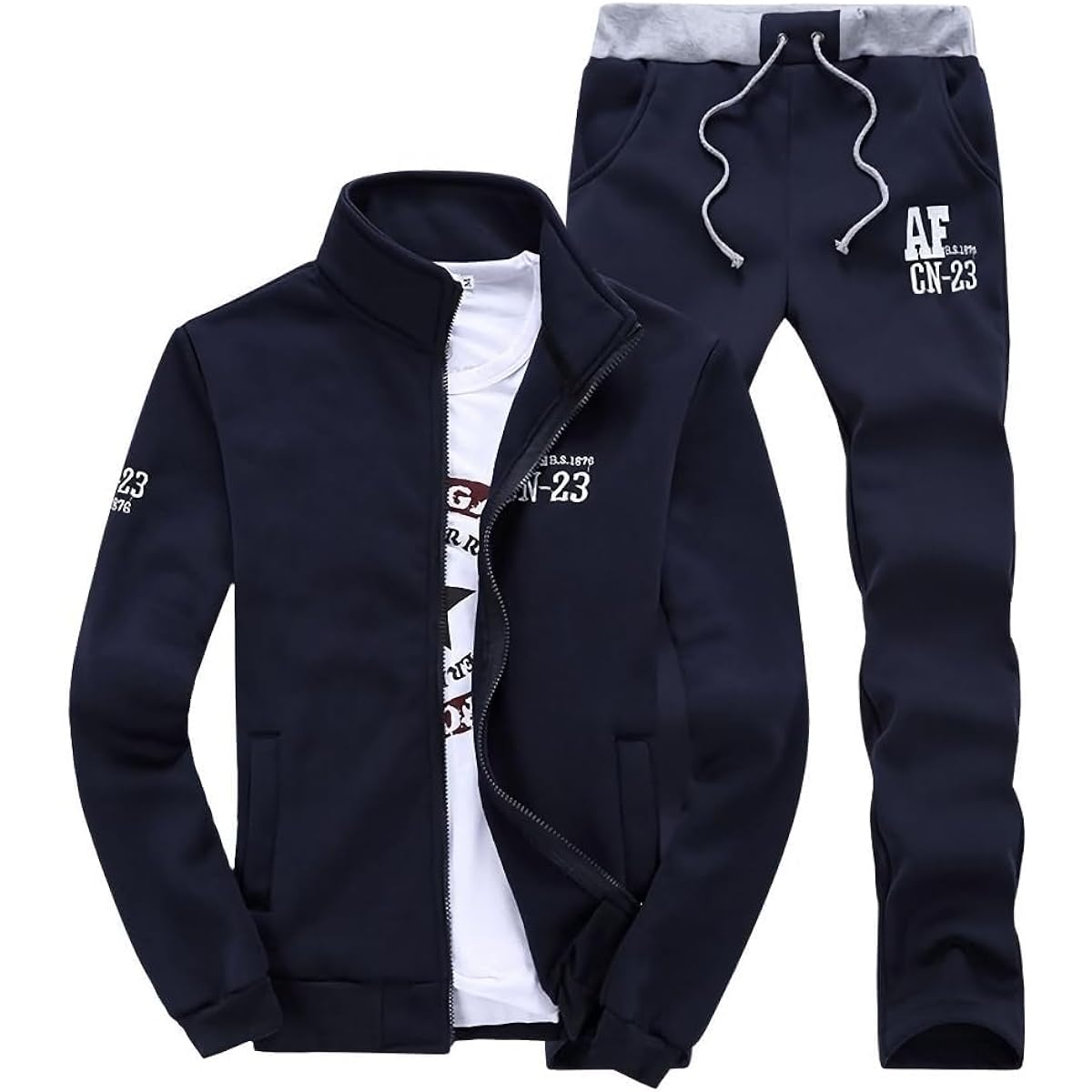 [aspersio] Cool Warm Fleece Sweat Setup No Hood Street Fashion Jersey Men's