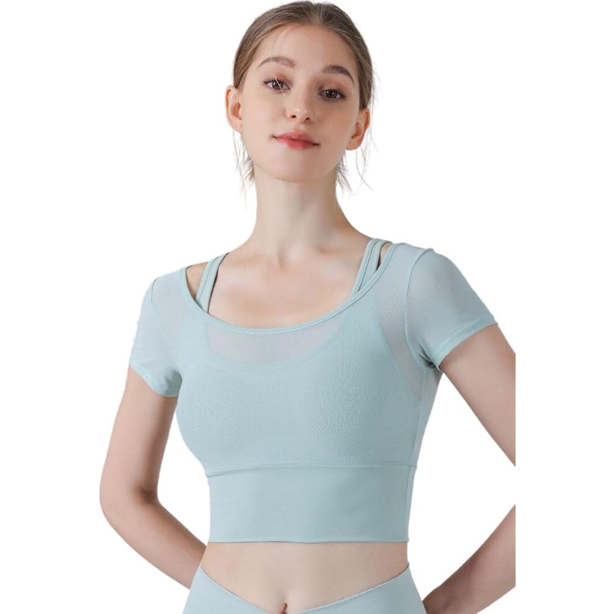 [VeroMan] Yoga Short Sleeve Top with Cup Mesh Sweat Absorbent Quick Drying Short Sleeve Gym Wear ppi-ssd027