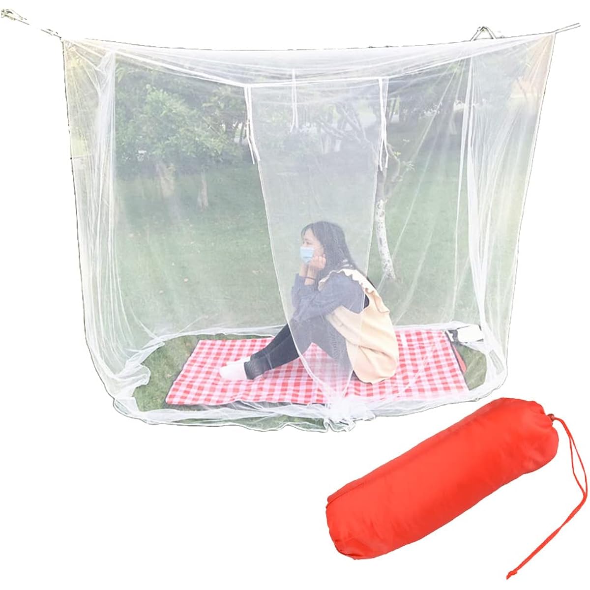 Mosquito Net, Mosquito Repellent, Hanging Type, Easy to Install, Fine Weave, Breathable, Outdoor, Washable