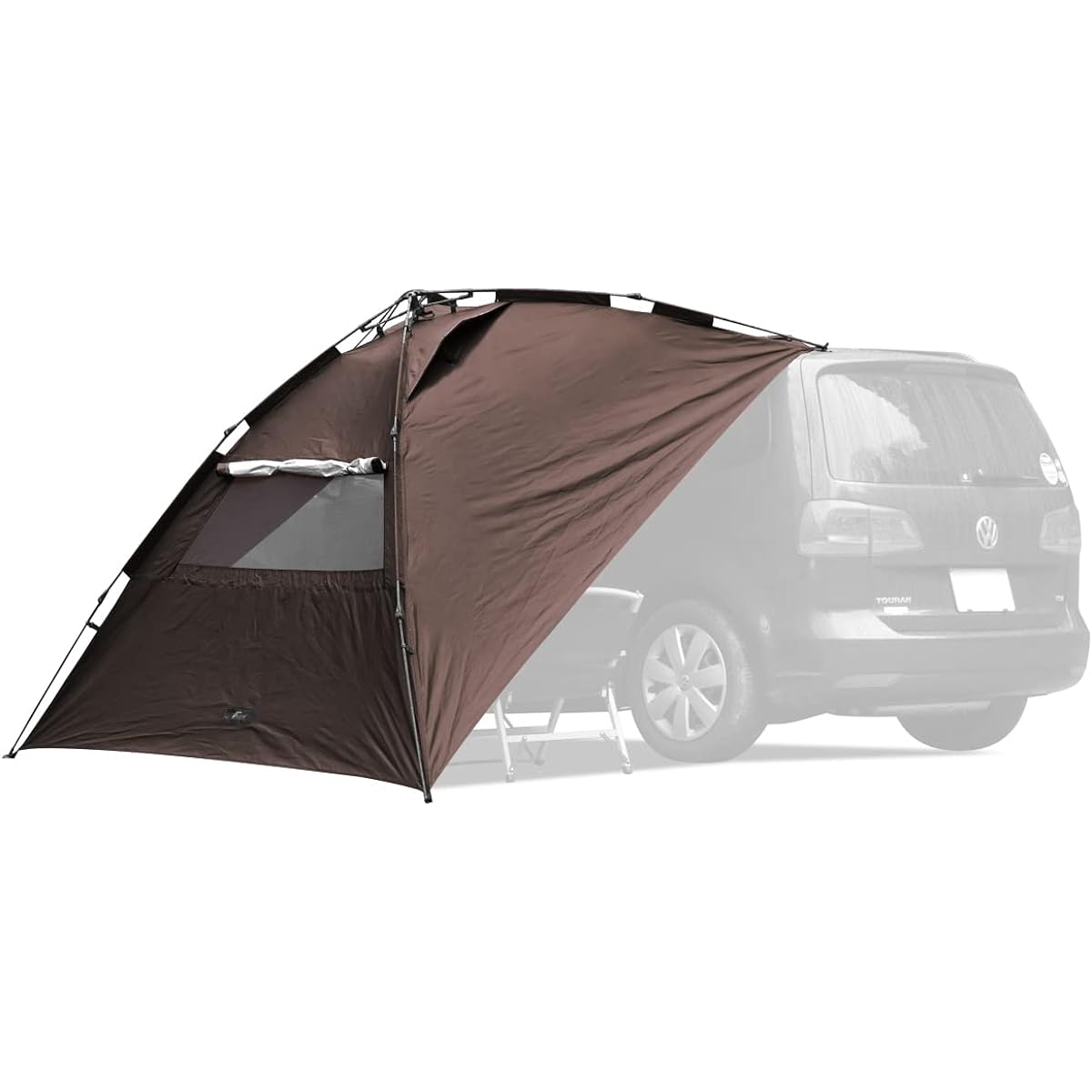 FIELDOOR One-touch car side tarp, easy to set up by pulling the rope, suction cup hook, car car side tent, car side awning, camping, sleeping in the car, day camping, sunshade, outdoor