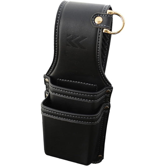 Fujiya Crimp 2 Tier Holder Black Gold LIGHT PU LEATHER SERIES AH-12BG