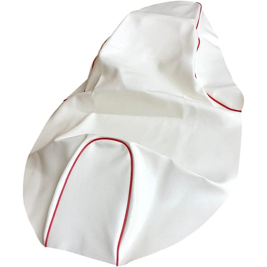 Honda PCX125 (JF56)/ PCX150 (KF18) Seat Cover Made in Japan (Thick Fabric) [Fabric Color: White/Piping: Red] Reupholstery Type (Reupholstery) CHRIS-HCH1203-C20P40
