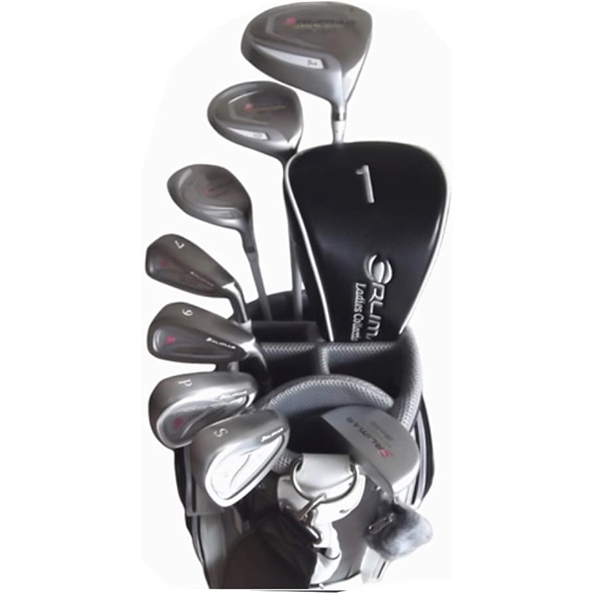 ORLIMAR ORM-200 Women's Golf Half Set [Right] Starter Set L 8.5 Type with Caddy Bag (Black)